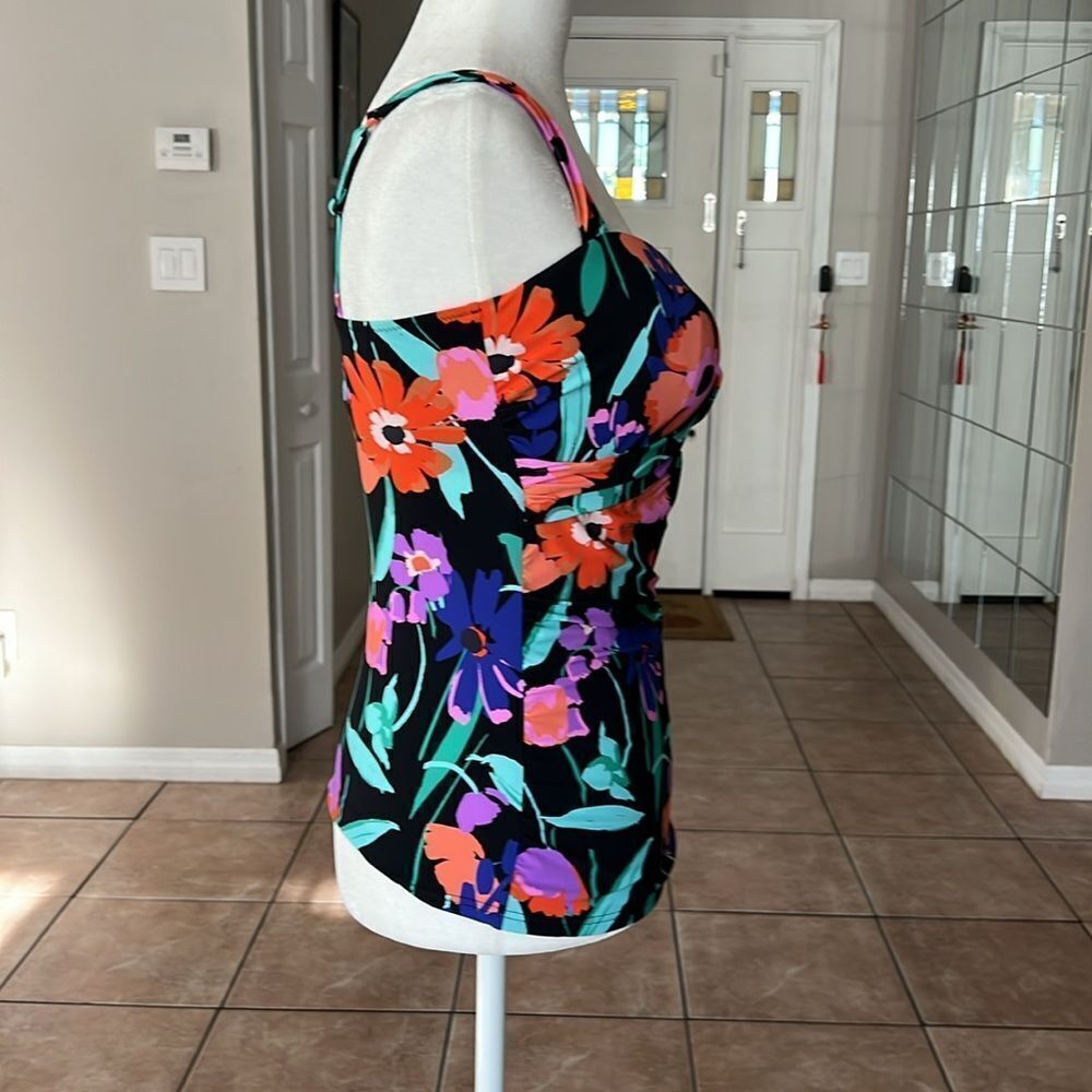 Profile by Gottex Floral D Cup Underwire Tankini Swim Top 34D - Picture 2 of 8